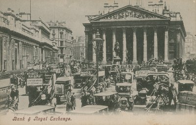 Bank en Royal Exchange, Londen door English Photographer